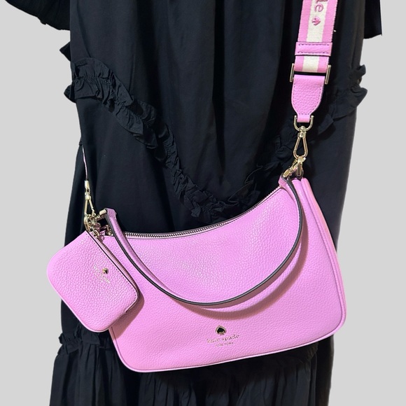 Kate Spade Emma Shoulder Bag Pink Leather Crossbody Purse - Picture 9 of 15
